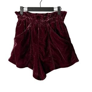 Free People At First Sight Velvet Paperbag Shorts Size Medium
